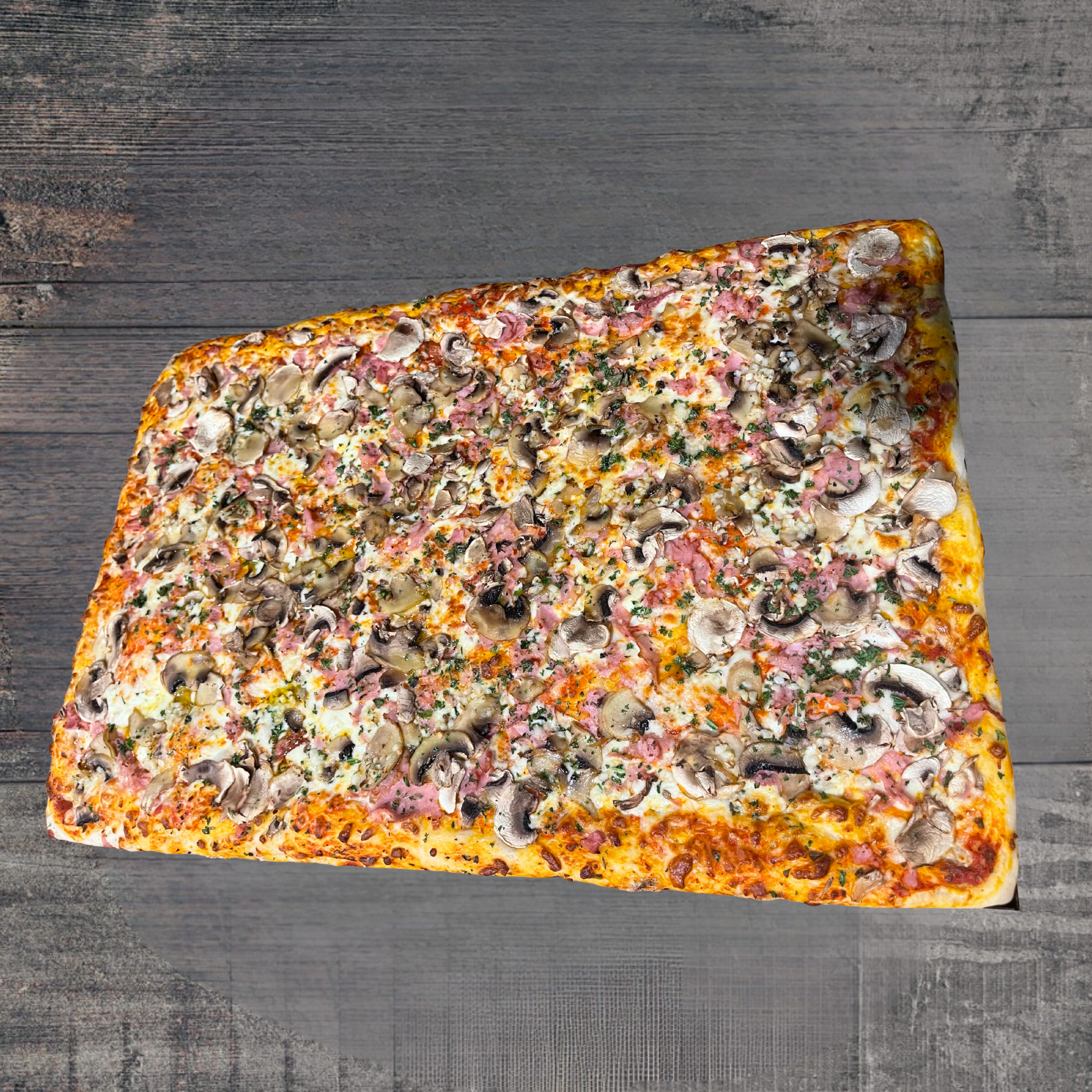Platine de Pizza Jambon Champignions (60x40cm)