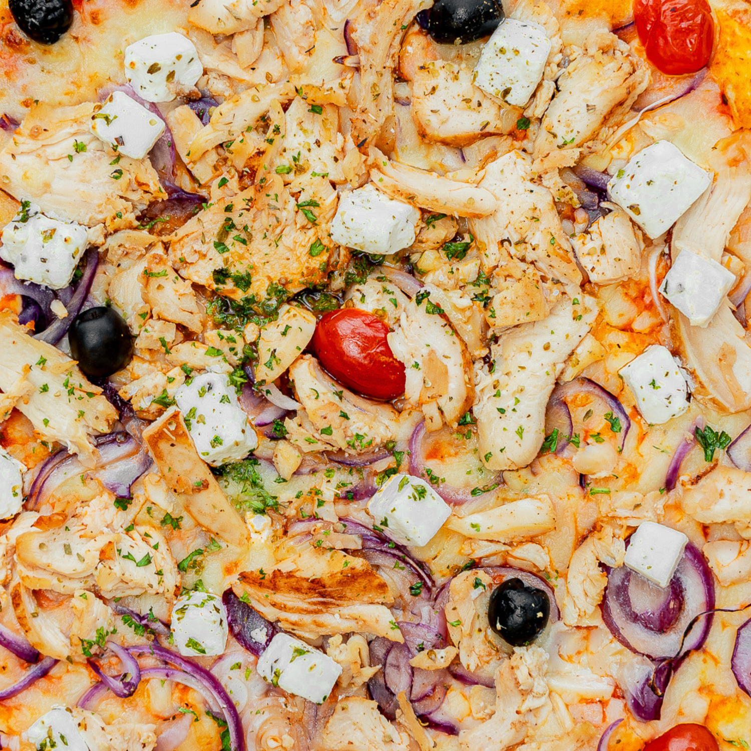 Platine de Pizza Poulet Feta (60x40cm)